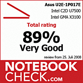 Testrapport Asus U2E 1P017E Ultraportable: Totale score „Erg Goed“