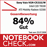 Test Sony Vaio VGN-CR31S/W Notebook: Eindoordeel: „Goed“