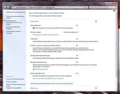 Windows 7: onderhoudscentrum, beveiligingssector