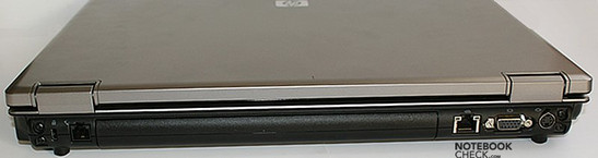 Achterkant: Kensington Slot, Modem, LAN, VGA, S-Video