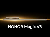 De Honor Magic V5 zal 0,1 mm dunner zijn dan de Oppo Find N5. (Afbeeldingsbron: Honor)