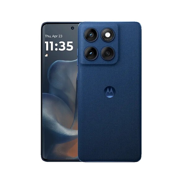 De Gibralatar Zee Motorola Edge 60 ziet eruit alsof het een stoffen afwerking heeft, maar het is eigenlijk siliconen. (Afbeeldingsbron: Motorola)