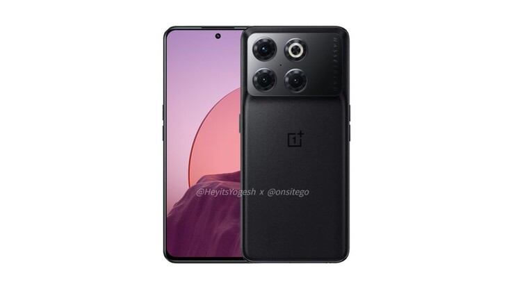 Prototype-gebaseerde render van de OnePlus 10T.