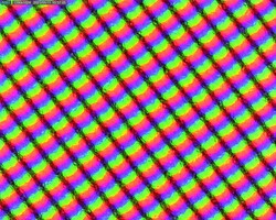 Korrelige IPS-subpixels door matte overlay