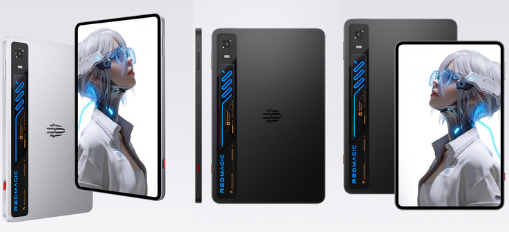 De twee kleuropties en het ontwerp van de gamingtablet