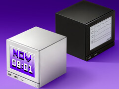 Een render van de e-ink en LCD-schermen aan de voorkant van de Steam Machine van Jsaux. (Afbeeldingsbron: Jsaux)