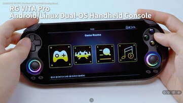Het Linux-homescreen op de Anbernic RGB Vita Pro.