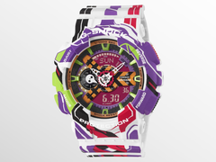 Casio&#039;s G-Shock x Evangelion GA110EVA307A horloge (afbeelding) is uitgebracht in Noord-Amerika en Europa. (Afbeeldingsbron: Casio)