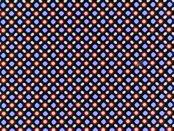 Het OLED-beeldscherm is gebaseerd op een RG/BG sub-pixelmatrix die uit één rode, één blauwe en één groene LED bestaat.