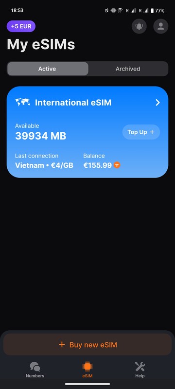 De app toont uw Ycoin-saldo ook als MB tegen de prijs van het huidige land.