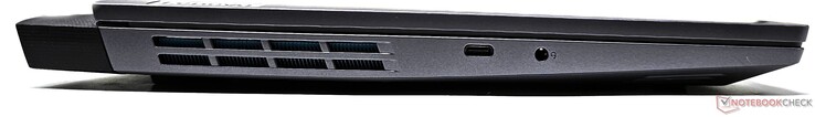 Links: USB 3.2 Gen2 Type-C met DisplayPort 1.4-uitgang en 140 W Power Delivery, 3,5 mm combo audio-aansluiting