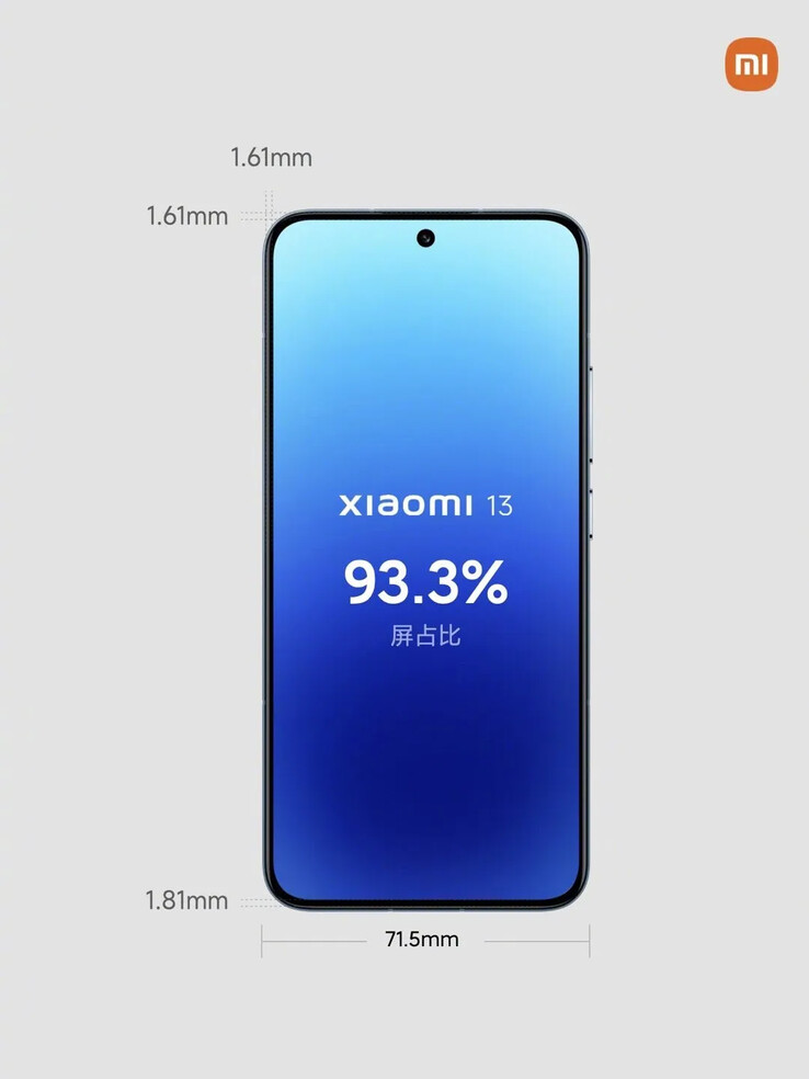 Een zogenaamd officieel Xiaomi 13 display schema. (Bron: SparrowsNews)