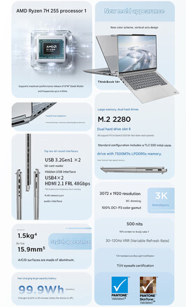 Belangrijkste kenmerken van de 2026 Lenovo ThinkBook 14+ en 16+ laptops (Afbeelding bron: Lenovo - machine vertaald)