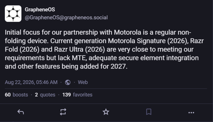 Grafeen zal het huidige vlaggenschip van Motorola niet ondersteunen
