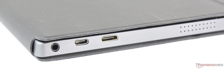 Linkerkant: 3.5 mm audiopoort, USB Type-C stroomaansluiting, Mini-HDMI