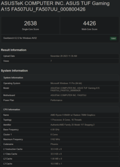 Ryzen 9 8940H Geekbench notering (afbeelding via Geekbench)