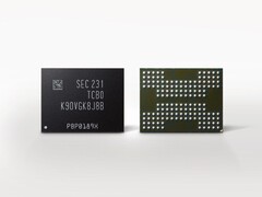 Een weergave van de V-NAND-geheugenchips van de 8e generatie van Samsung