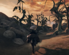 Screengrab van de in-progress port van Morrowind met Elden Ring (bron: InfernoPlus YT)