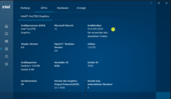 Intel grafische besturing op de Matebook 14