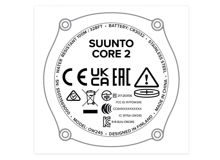 De Suunto Core 2 heeft geen hartslag- of SpO2-sensor.