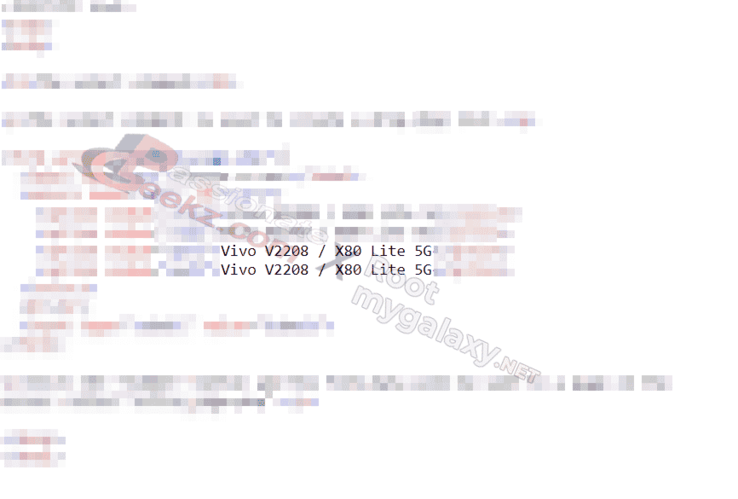 De code zou verwijzen naar een Vivo "X80 Lite". (Bron: PassionateGeekz x RootMyGalaxy)