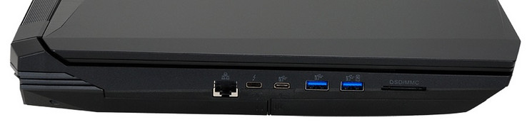 Linkerkant: Gigabit RJ-45, Thunderbolt 3, USB 3.0 Type-C, 2x USB 3.0, SD kaartlezer
