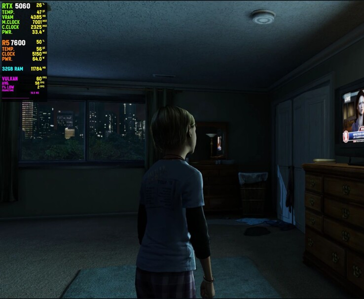 Screenshot van de gameplay van The Last of Us Remastered, gedraaid op shadPS4 met een RTX 5060