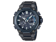 De Casio MTGB2000YBD2 (afbeelding) heeft een blauwgrijze ion-plated bovenrand en knoppen, gecombineerd met een zwarte basis voor een tweekleurig contrast. (Afbeeldingsbron: Casio)