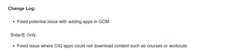 De release notes voor systeemsoftware 12.21 voor de Instinct 3 smartwatches. (Afbeelding bron: Garmin)