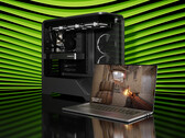Nvidia heeft eindelijk de RTX 5050 GPU voor desktops laten zien. Promobeeld van een laptop en een tower PC (bron: Nvidia)