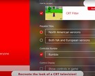 Het scherm van een Nintendo Switch 2 console toont de exclusieve mogelijkheid om een CRT-achtig beeldscherm na te bootsen (afbeeldingsbron: Nintendo of America YT)