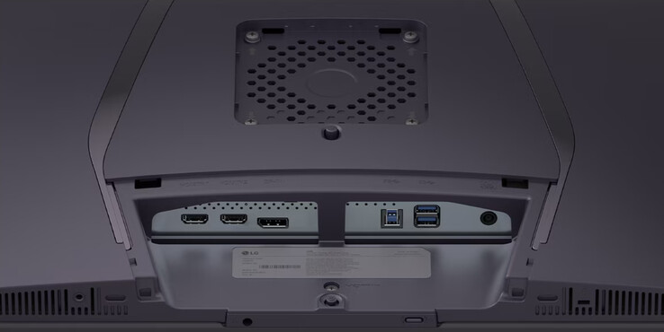 De UltraGear OLED 32GX850A heeft geen ingebouwde USB Type-C poort, maar wel een USB Type-B poort. (Afbeeldingsbron: LG)