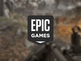 Een screenshot van Wave Gods: Ammo Night met het logo van Epic Games erbovenop. 