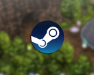 Afgebeeld - het Steam-logo over een screenshot van Wayblazer Dämmerung.