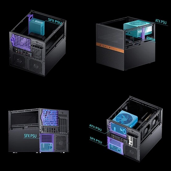 Het Jonsbo N6 NAS-chassis is geschikt voor SFX en ATX PSU's. (Afbeeldingsbron: Jonsbo)