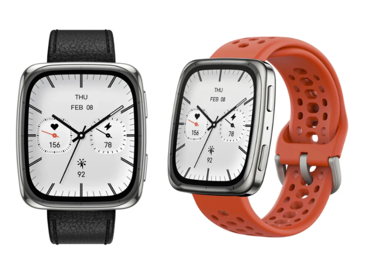 De Amazfit Active 2 Square smartwatch wordt geleverd met twee bandjes. (Afbeeldingsbron: Amazfit)