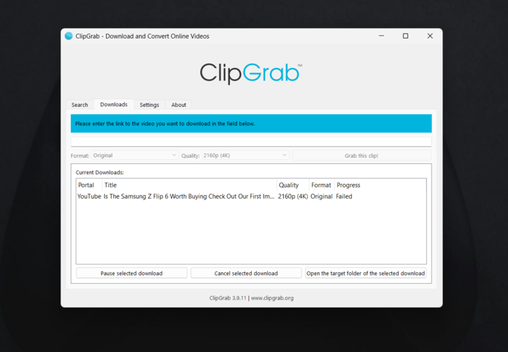ClipGrab in actie (Afbeelding: Antony Muchiri)