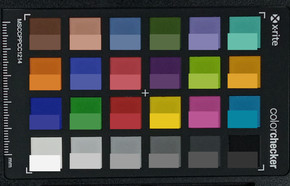 ColorChecker: de doelkleur staat in de onderste helft van elk veld.