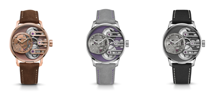 Het Gravity Equal Force Ultimate horloge is verkrijgbaar in drie verschillende varianten, afgezien van het onlangs gelanceerde blauwe model. (Afbeelding bron: Armin Strom)