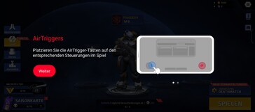 De AirTriggers kunnen worden geconfigureerd om controles in de UI van het spel te vervangen.