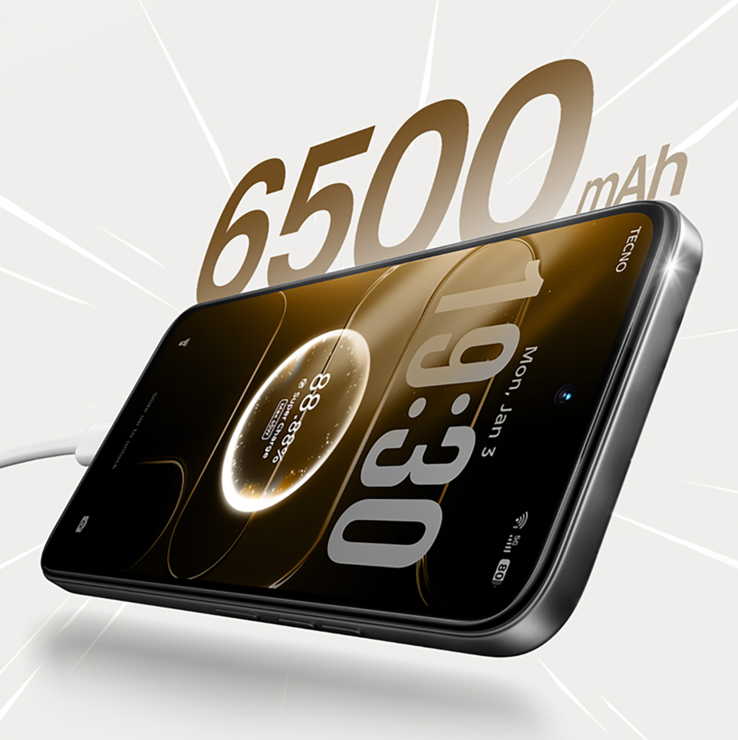 De Tecno Spark 50 5G heeft een 6.500 mAh batterij