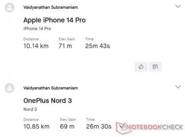 GNSS-vergelijking: Apple iPhone 14 Pro vs. OnePlus Nord 3
