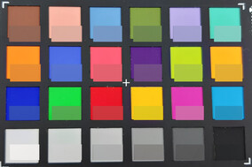 ColorChecker: de originele kleur wordt weergegeven in de onderste helft van elk veld.