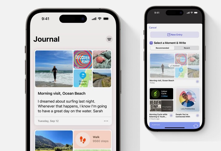 De app Journal is ontworpen om het bijhouden van een digitaal dagboek te vereenvoudigen. (Afbeelding: Apple)