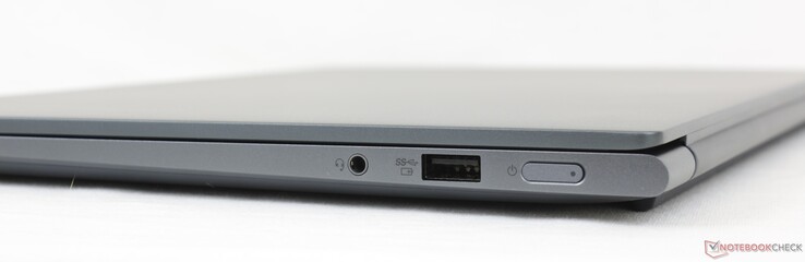 Rechts: 3,5 mm combo audio, USB-A 3.2 Gen. 1, aan/uit-knop