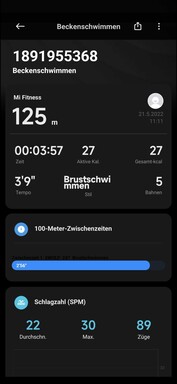 De Xiaomi Watch S1 detecteert automatisch de zwemstijl.