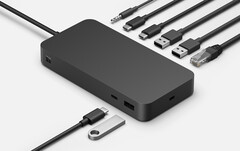 Het Surface Thunderbolt 4 Dock heeft een montagegat voor een bureausteun. (Beeldbron: Microsoft)