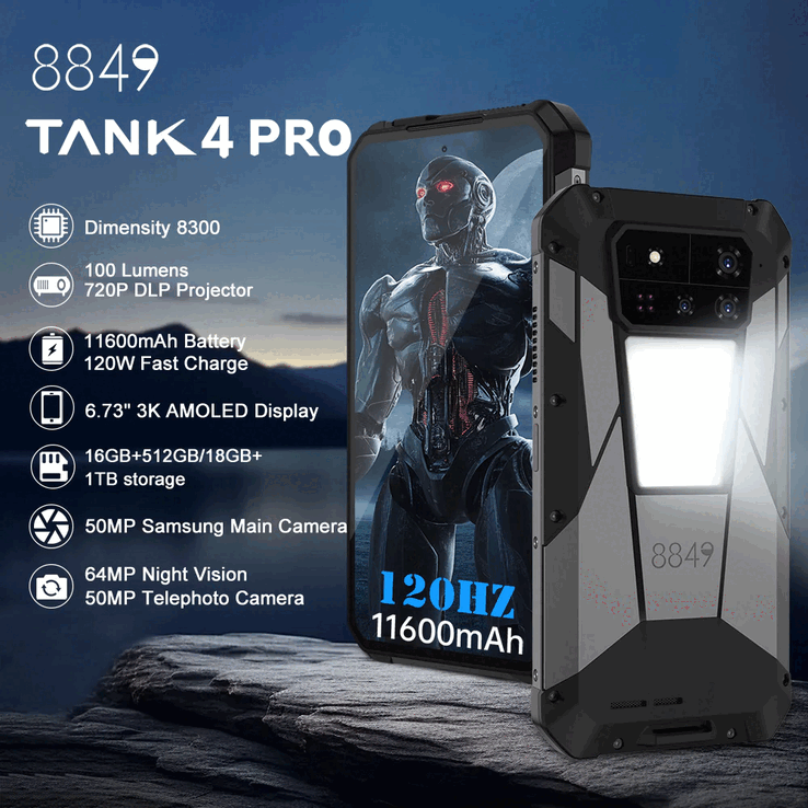 De belangrijkste kenmerken van de 8849 Tank 4 Pro robuuste smartphone (Afbeelding bron: 8849)