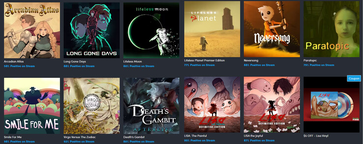 Alle spellen in de bundel Serenity Forge van de Humble Bundle (bron: Humble Bundle)