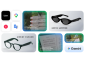 Google promofoto toont aankomend Android XR smart glasses platform met nieuwe brildesigns van Gentle Monster en Warby Parker, naast AI-gestuurde functies zoals live vertaling, navigatie, muziekherkenning, visueel zoeken en handsfree app